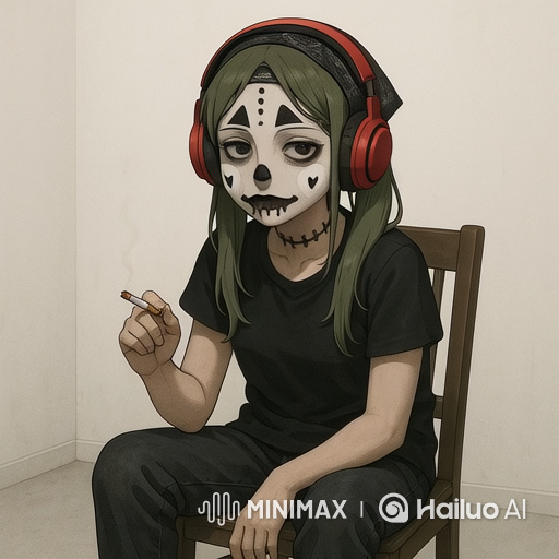Young Woman in Clown Makeup in Solitary Room