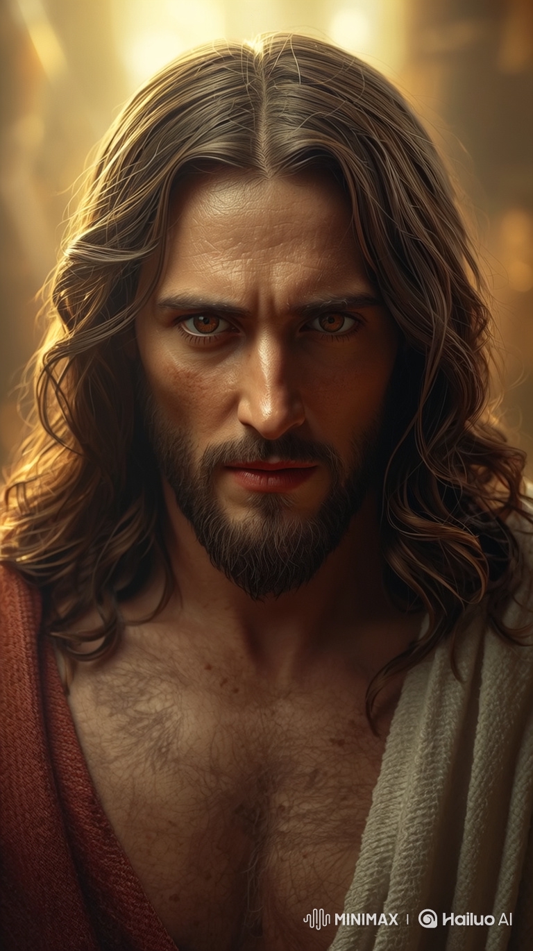 Animated Portrait of a Man in Dramatic Golden Light