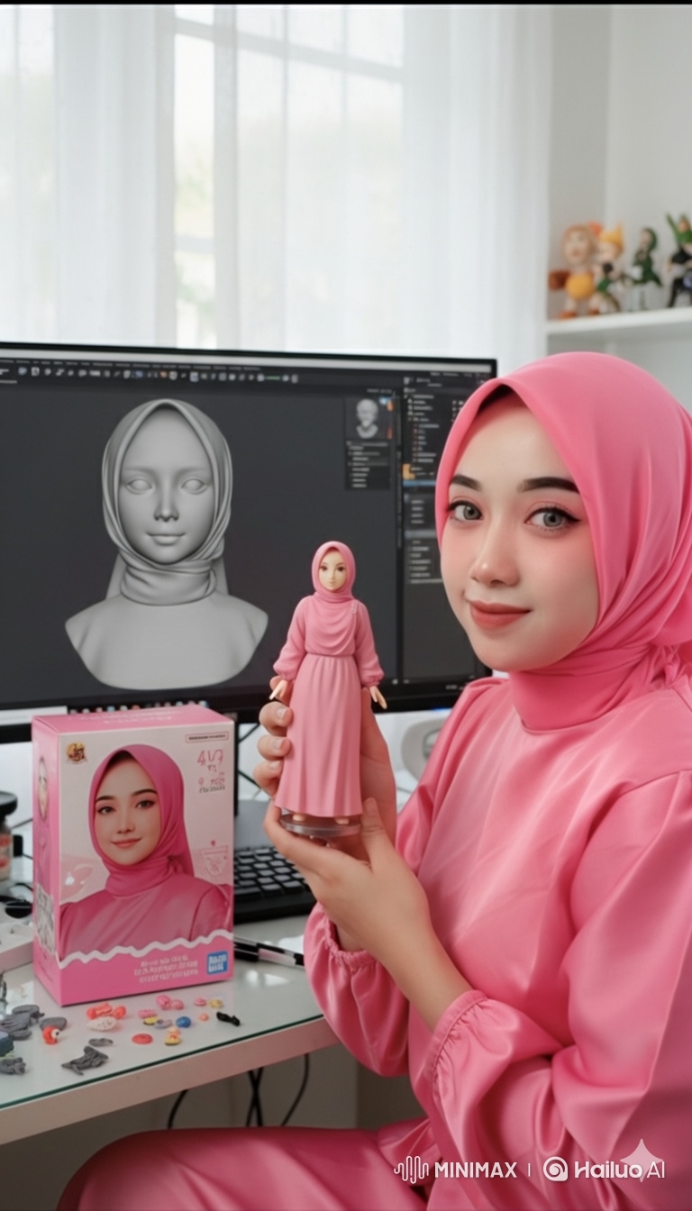 Young Woman Showcases Her Miniature Doll Self-Portrait