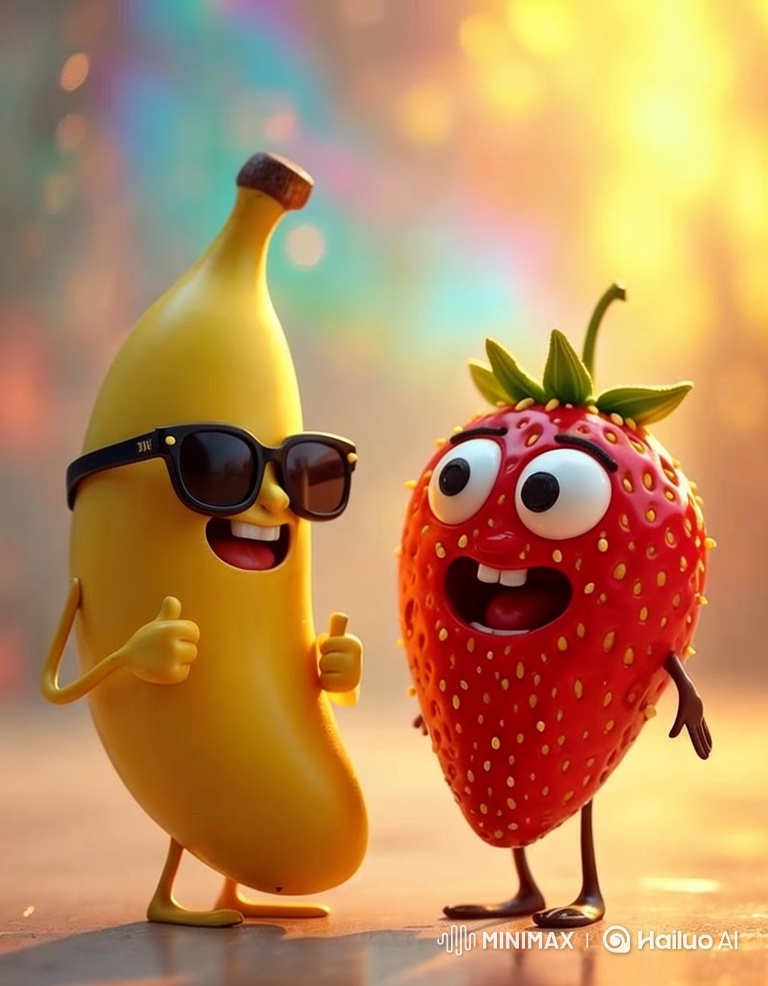 Banana and Strawberry's Joyful Couple's Dance Performance