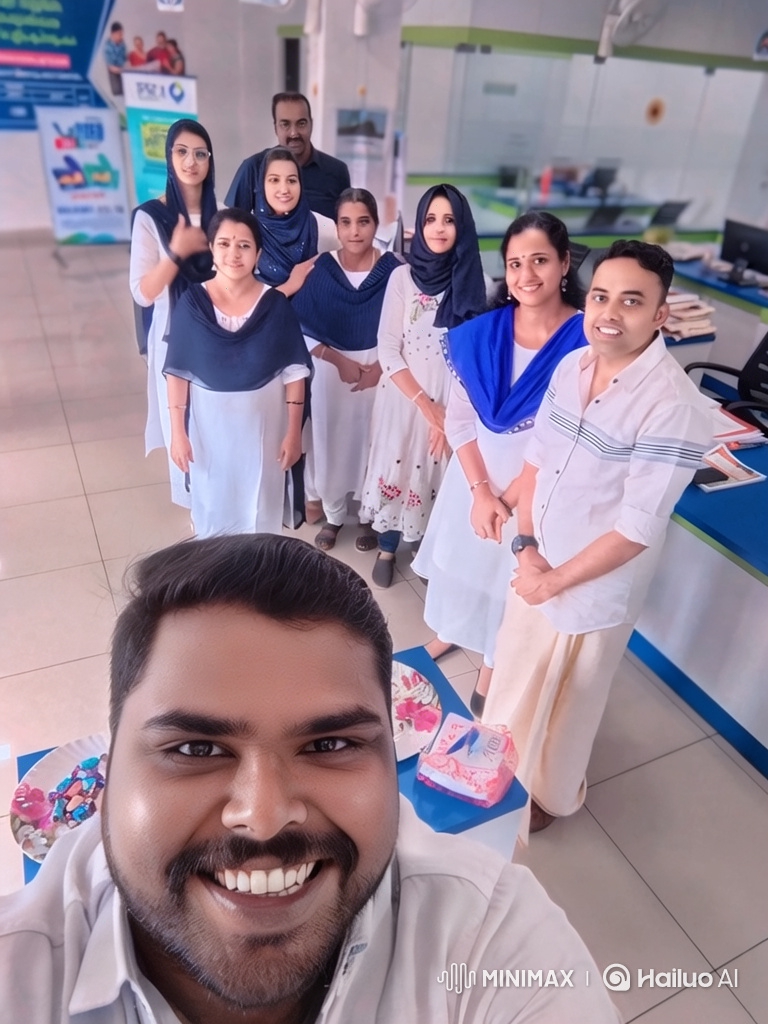 Office Celebration: Colleagues' Group Portrait