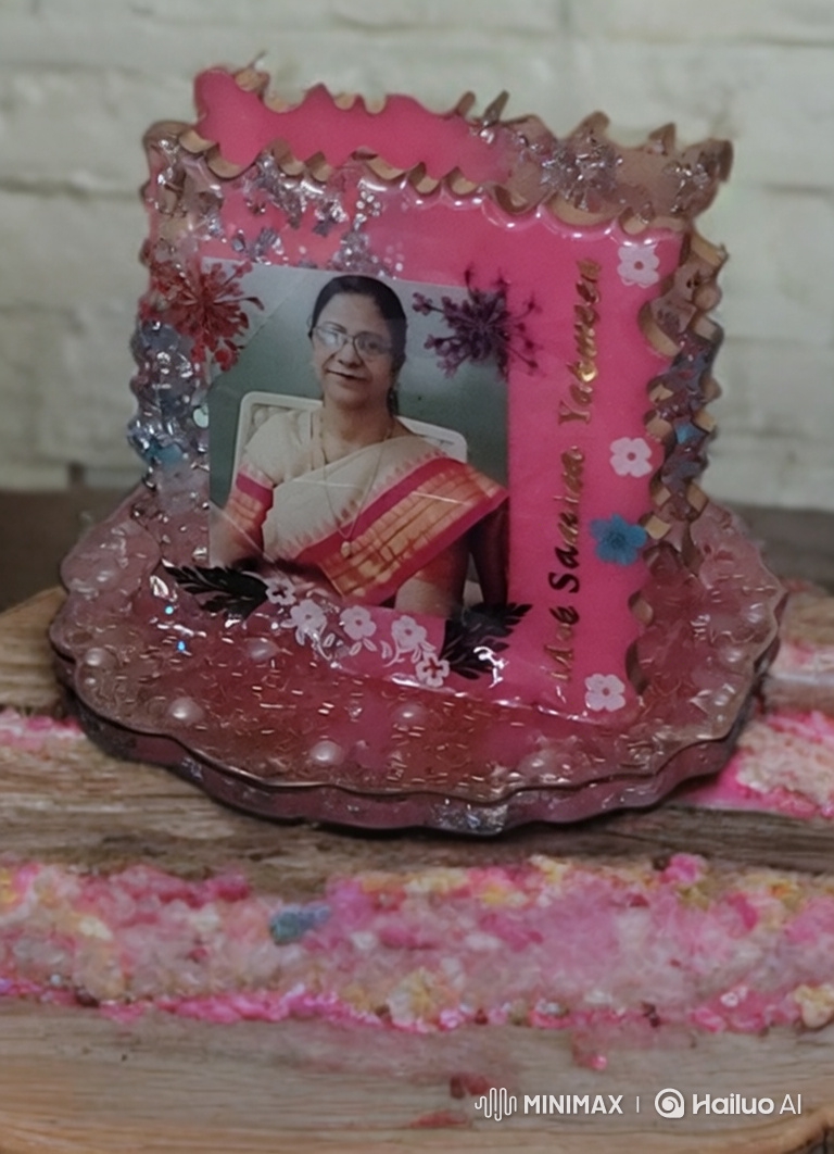 Glittering Frame with Twinkling Decor and Close-Up of Portrait