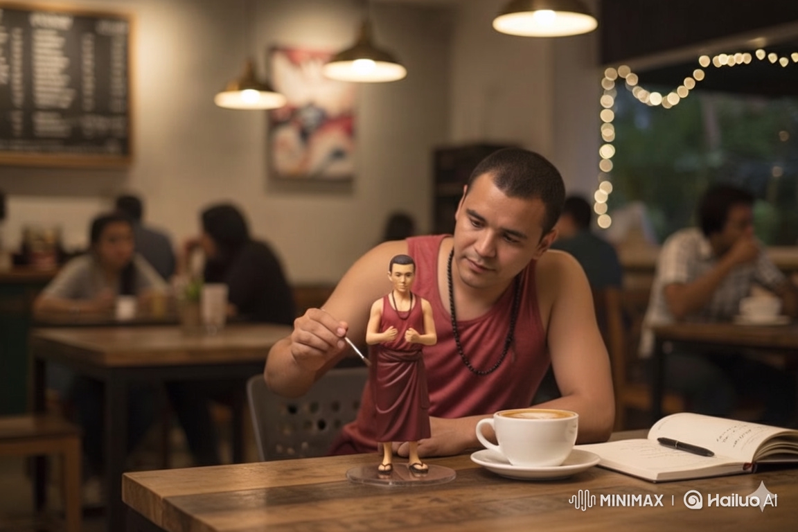 Transformation of a Man into a Monk in a Cinematic Arc