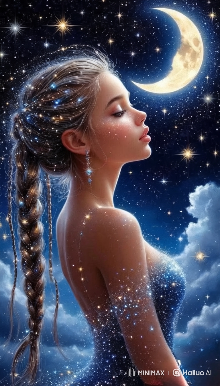 Transformation of a Woman with Cosmic Beauty