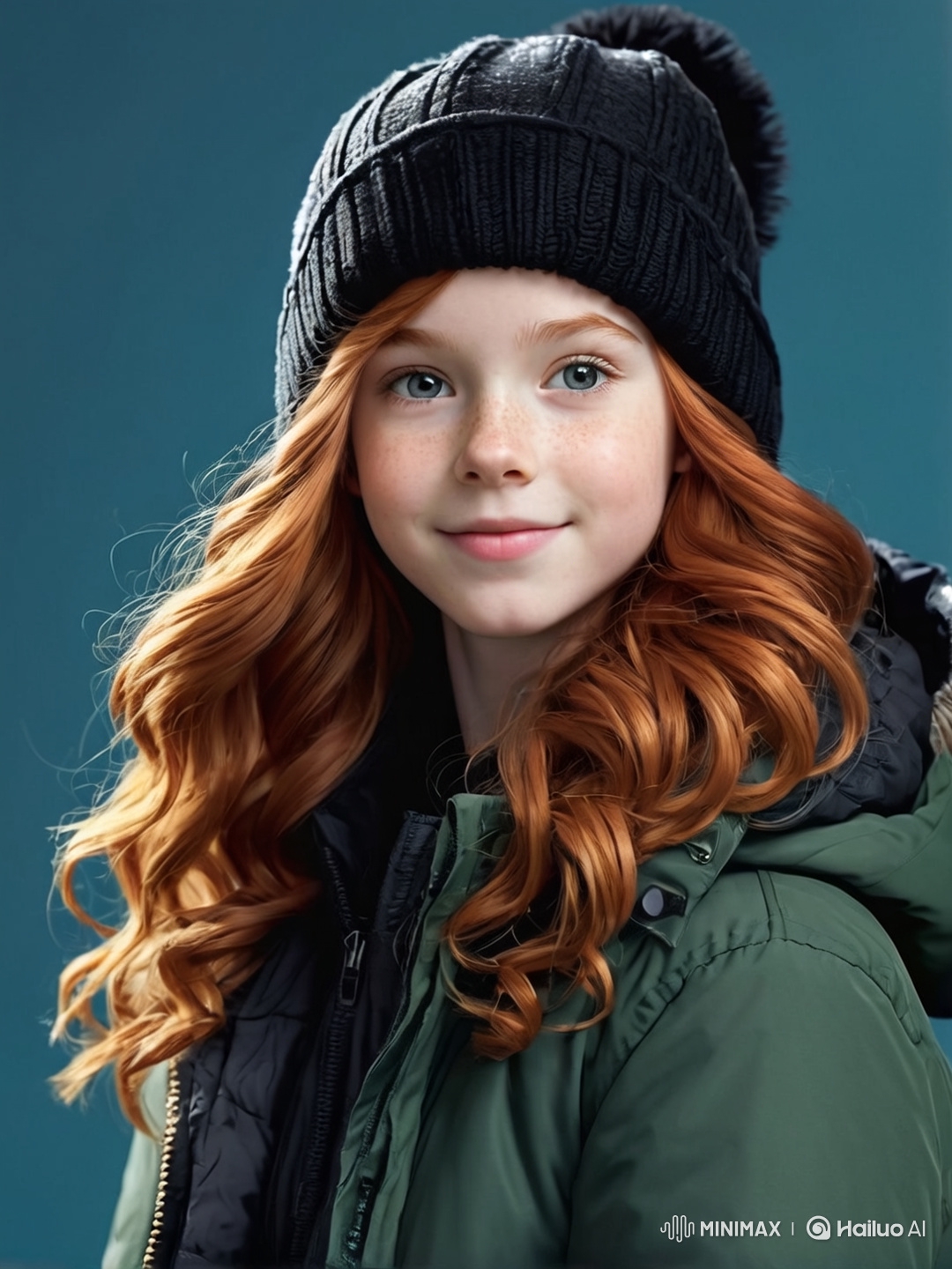 Young Girl's Joyful, Winking Portrait