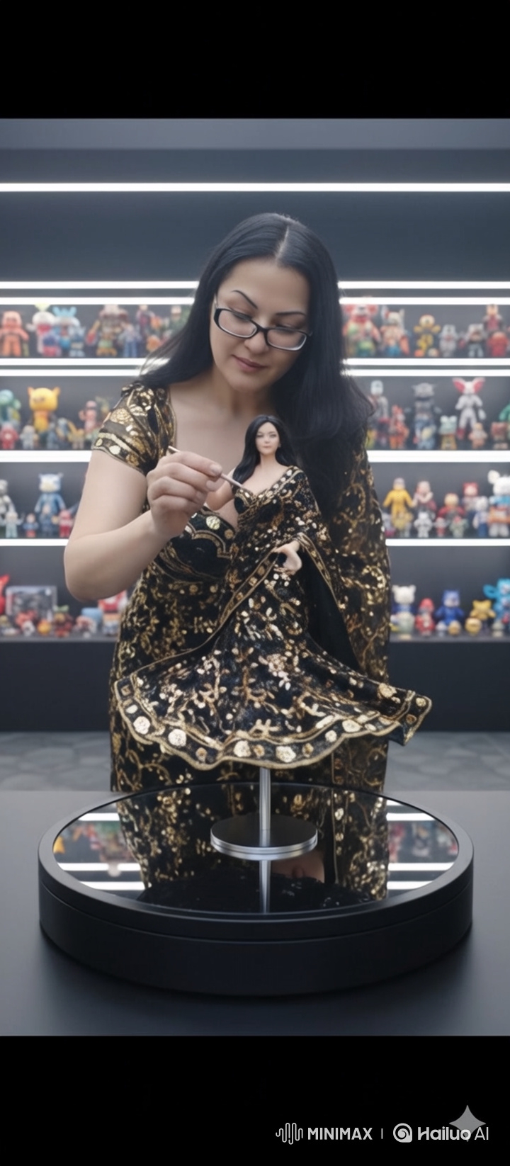 Artistic Display: Hyper-Realistic Figurine and Studio Tour