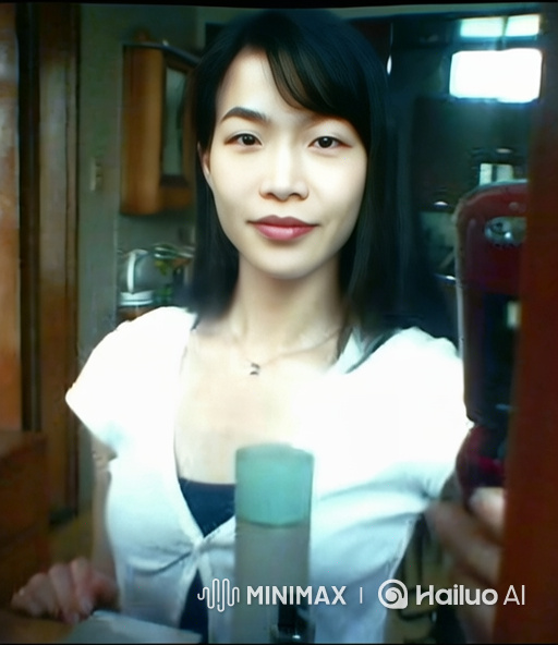 East Asian Woman Takes Softly Lit Self-Portrait