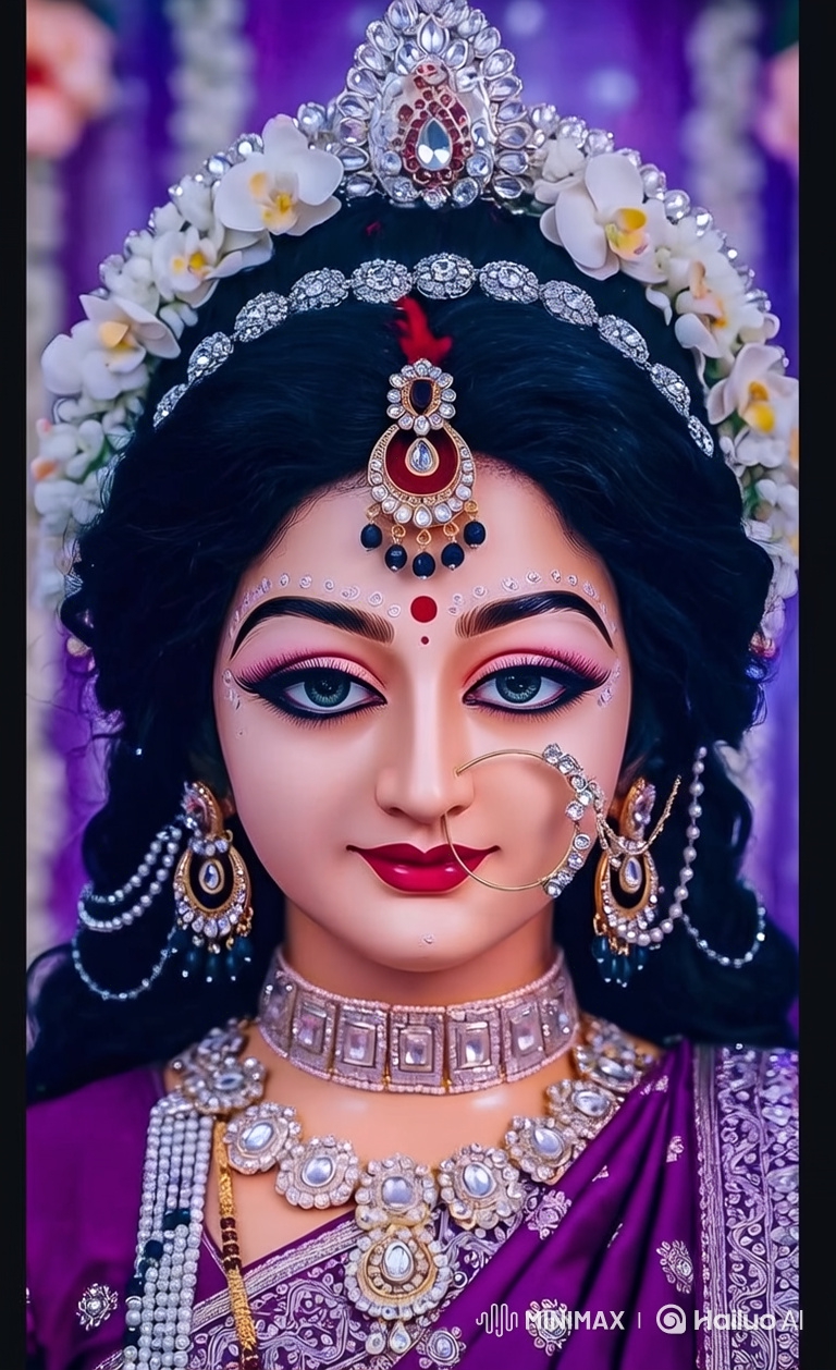 Living Portrait: Serene Woman with Moving Eyes