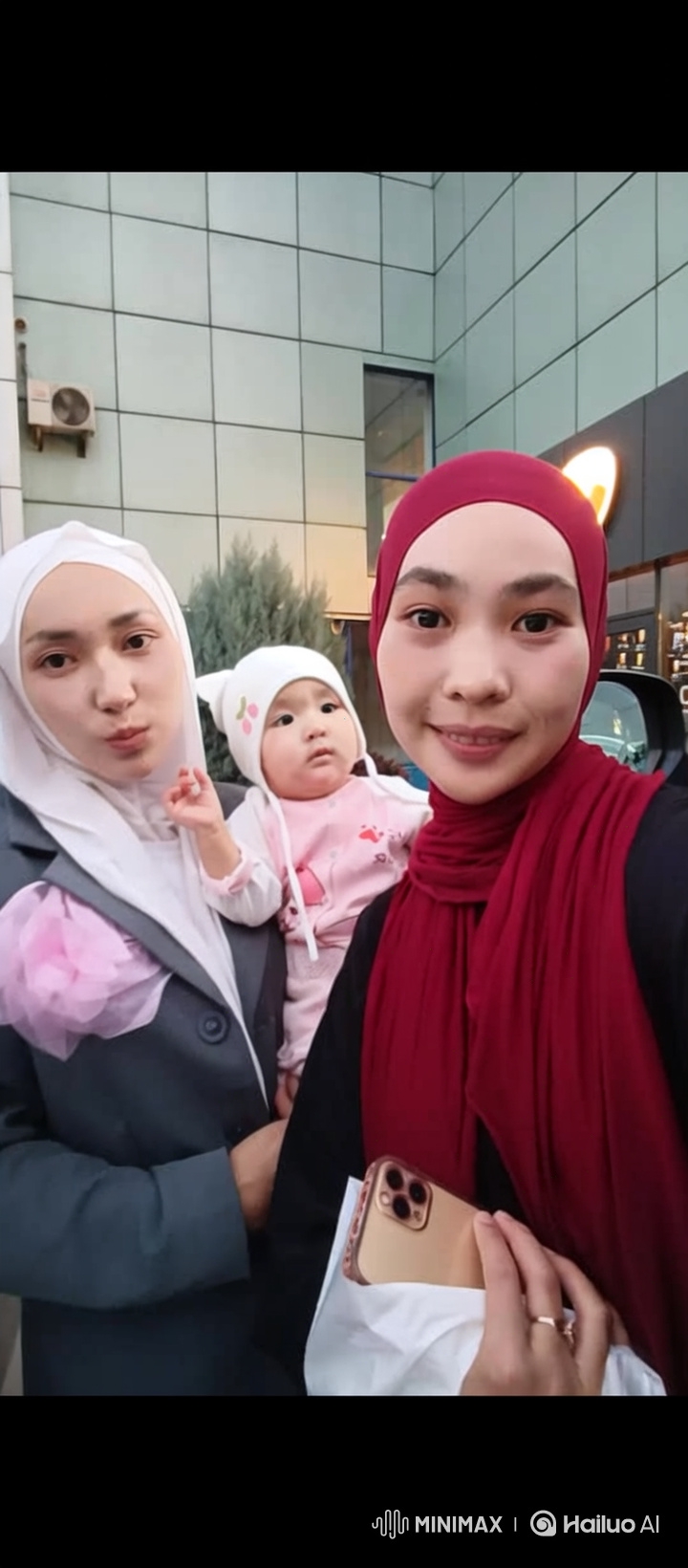 Family Portrait: Women and Baby's Joyful Selfie