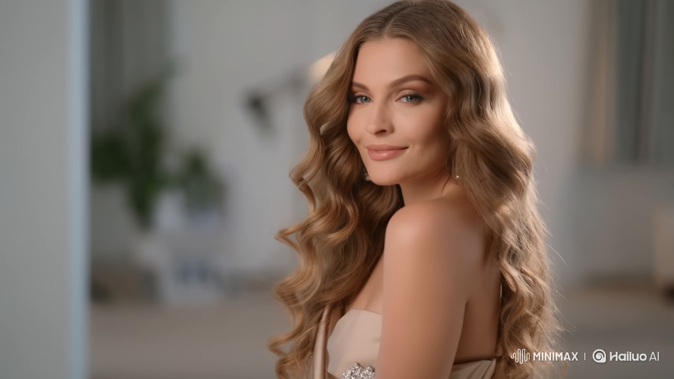 Stunning Woman in Elegant Pose Showcased in Studio
