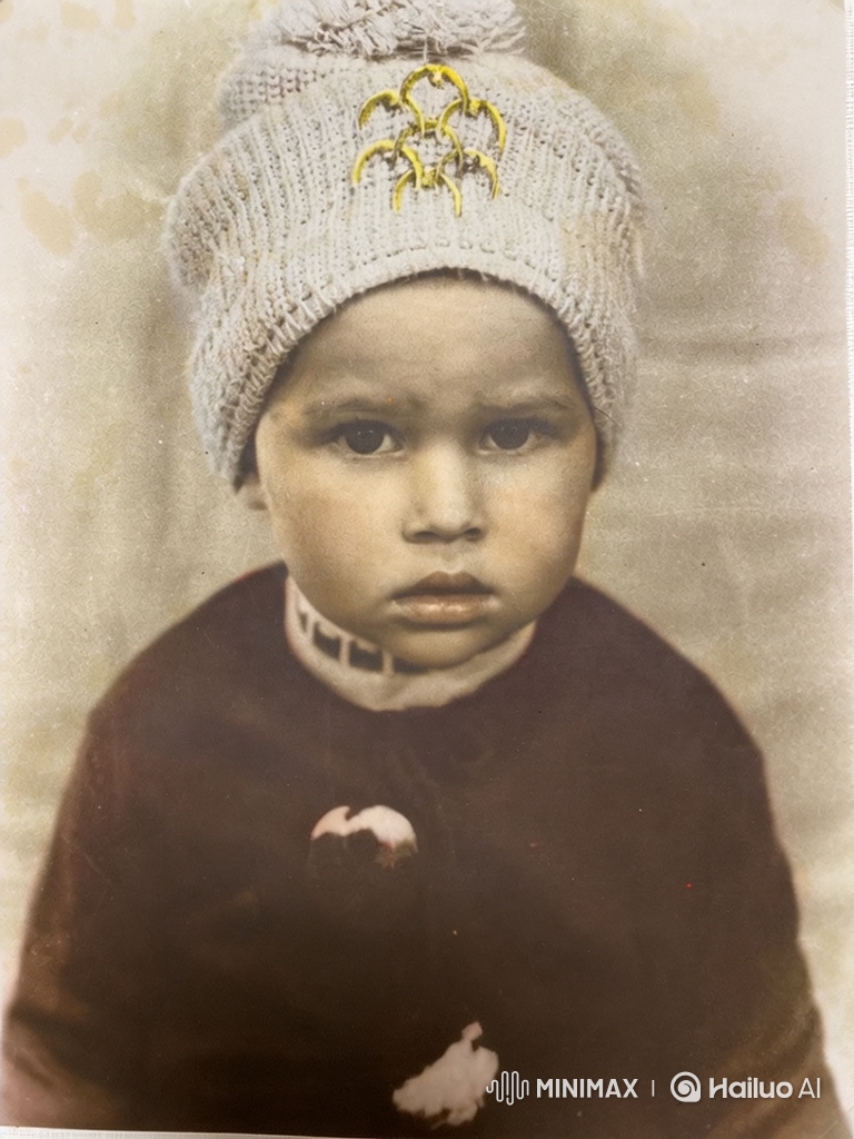 Young Girl Transforms from Serious to Joyful in Vintage Portrait Video