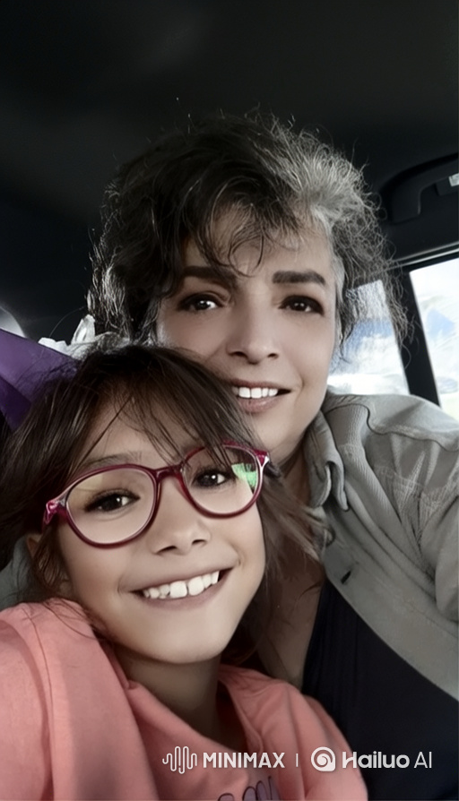 Woman and Girl Share Loving Embrace in Vehicle