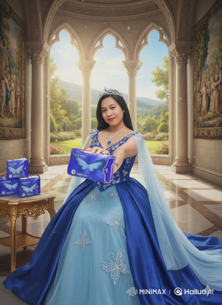 Woman in Ball Gown Promotes Sulaiya Sanitary Napkins