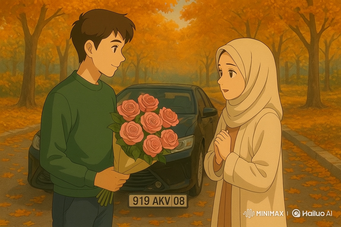 Romantic Autumn Park Encounter and Night Drive