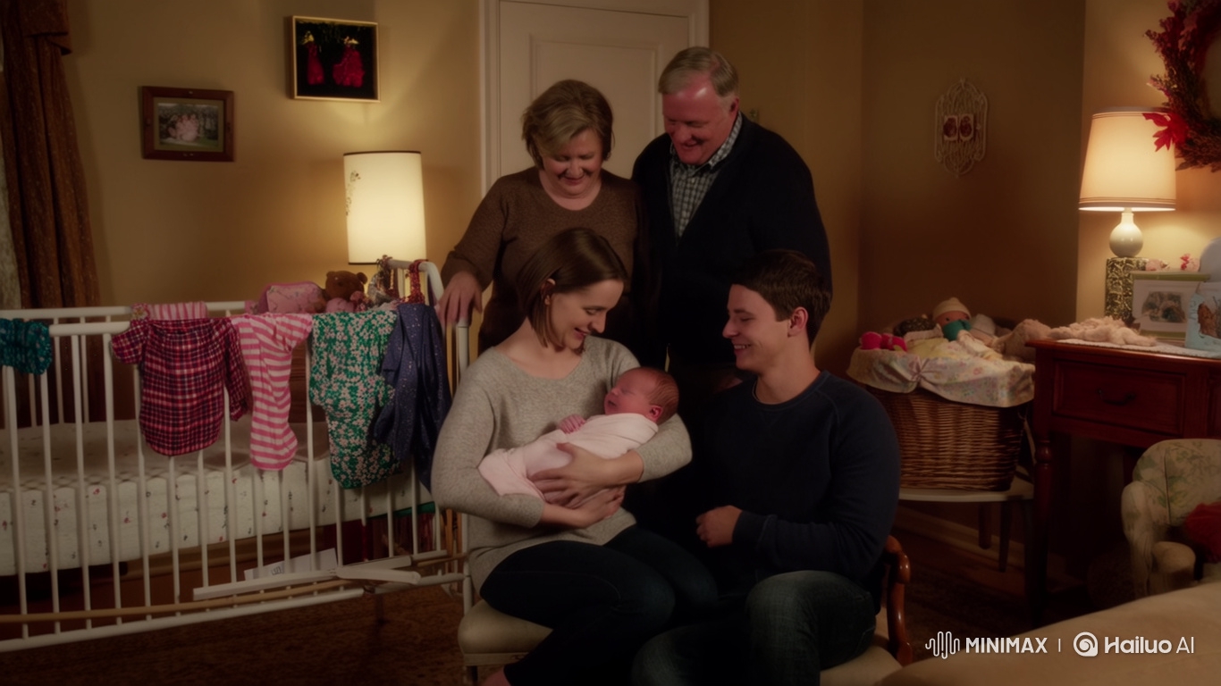 Family Admires Newborn Resembling Father