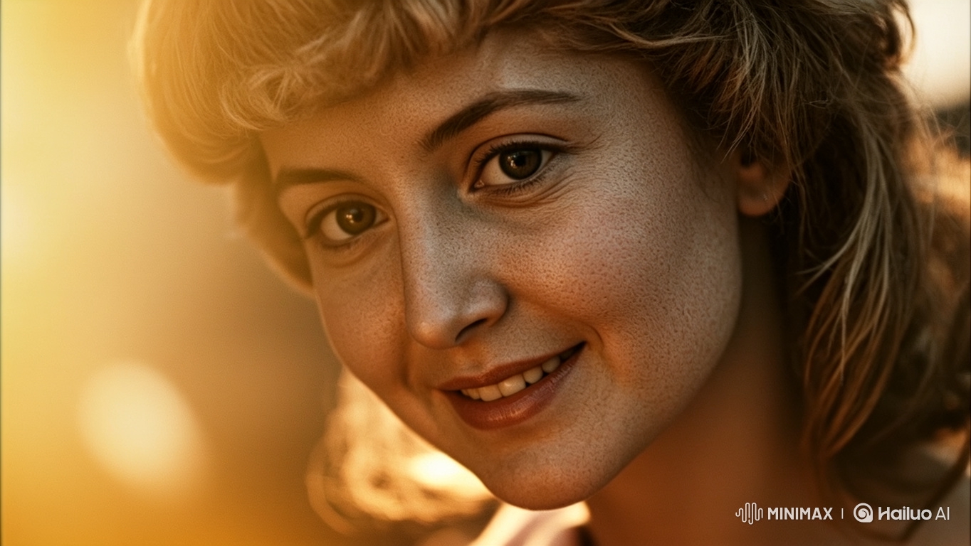 Portrait of a Woman: Serene Smile in Golden Light
