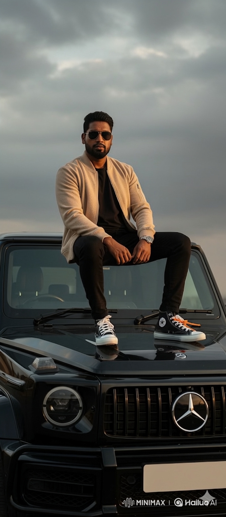 Man and Woman in Stylish Portrait on Luxury SUV