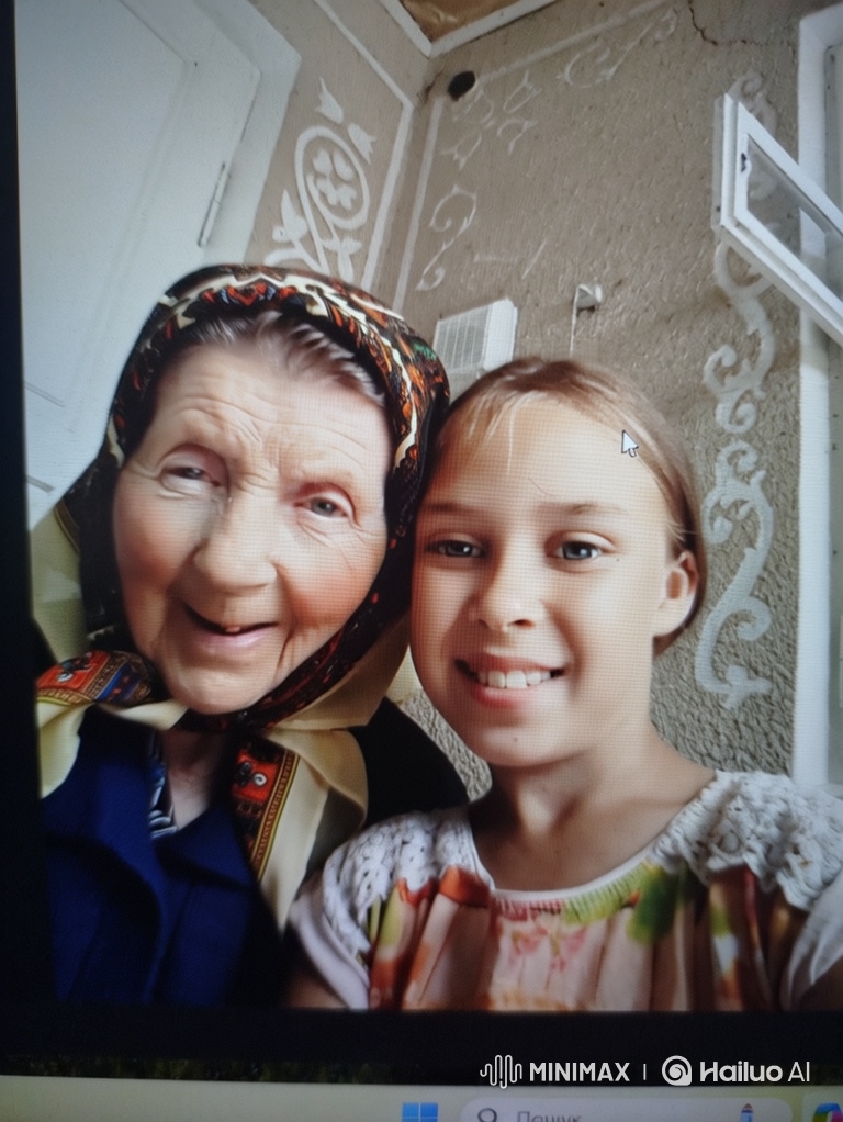 Elderly Woman and Young Girl Share a Joyful Selfie Moment