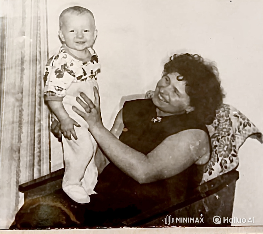 Vintage Portrait Captures Woman and Baby's Joyful Interaction