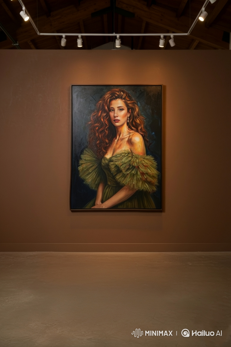 Art Gallery Video: Close-Up Journey to a Masterpiece Portrait