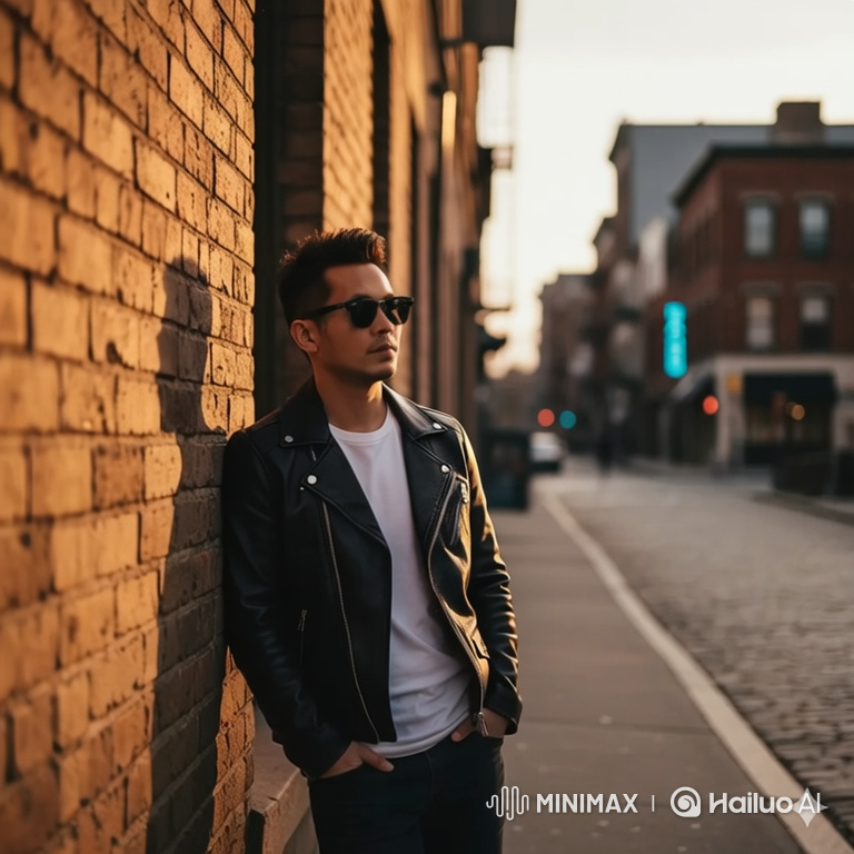 Stylish Man Silhouetted Against City Street