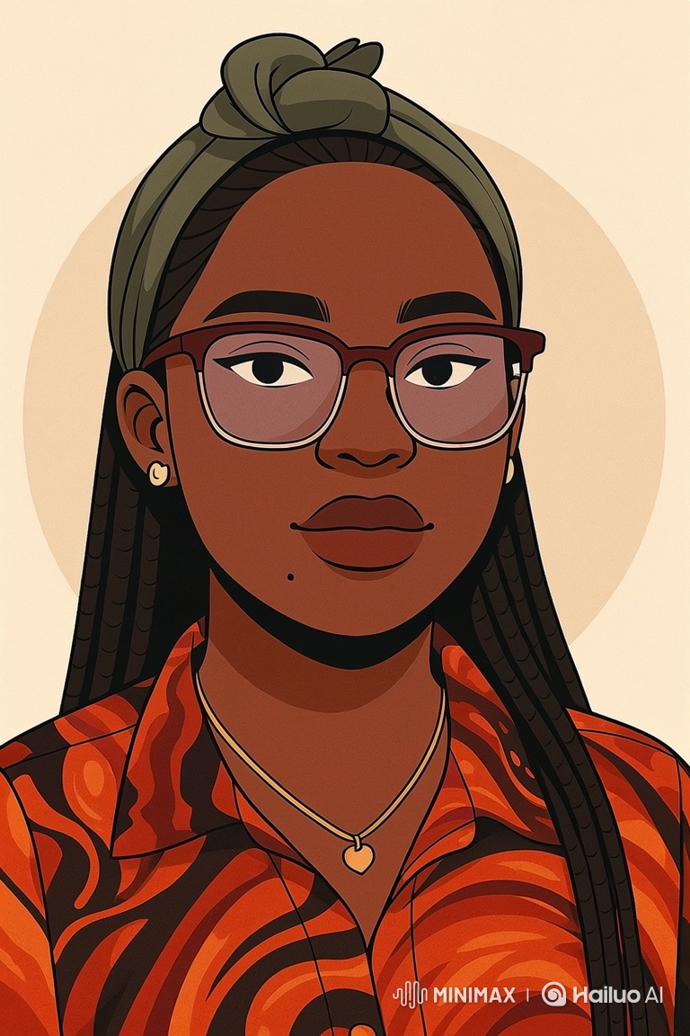Stylized Portrait of a Young Black Woman Expressing Herself Silently