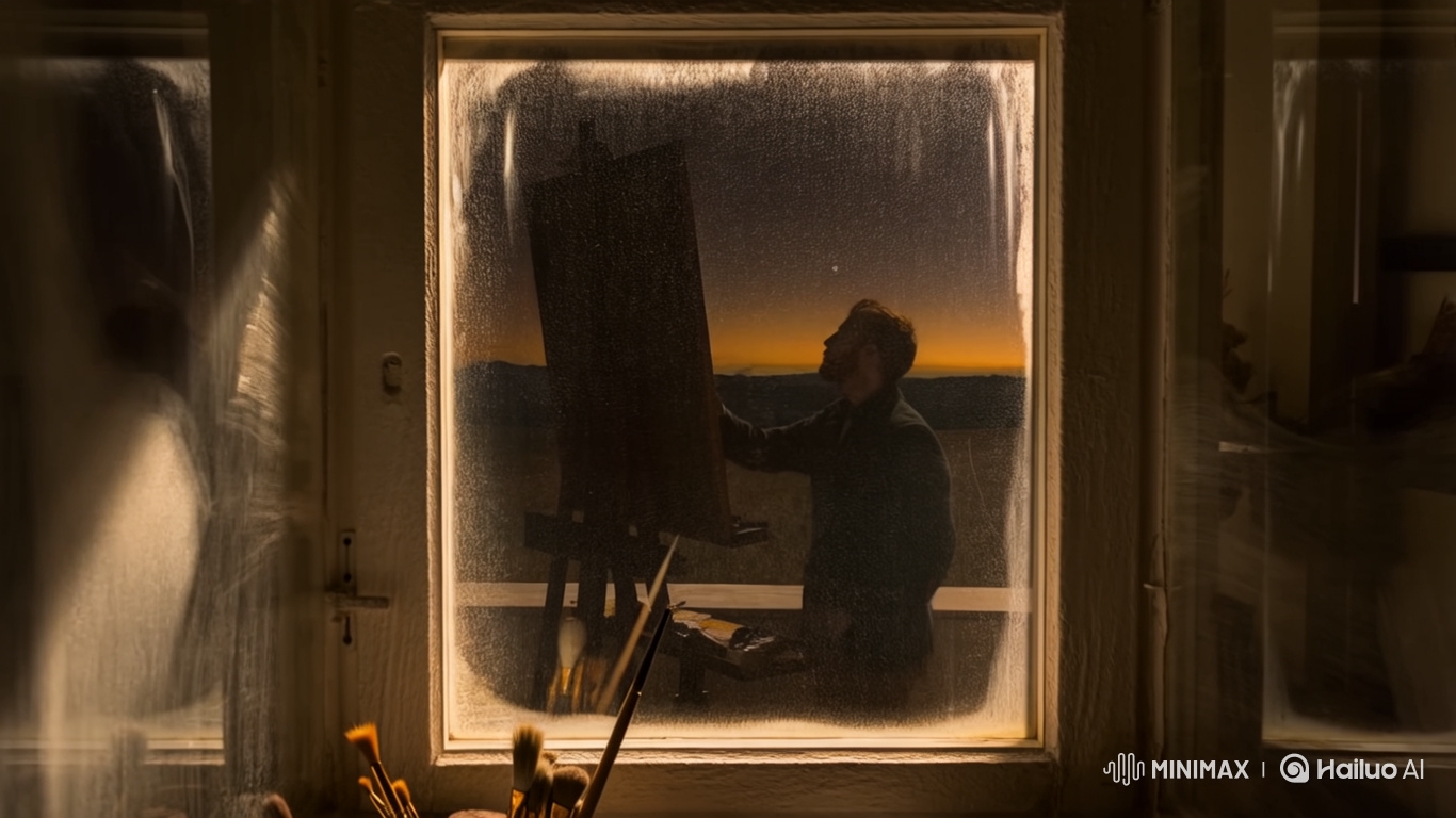 Van Gogh's Day: Time-Lapse Through Dusty Studio Window