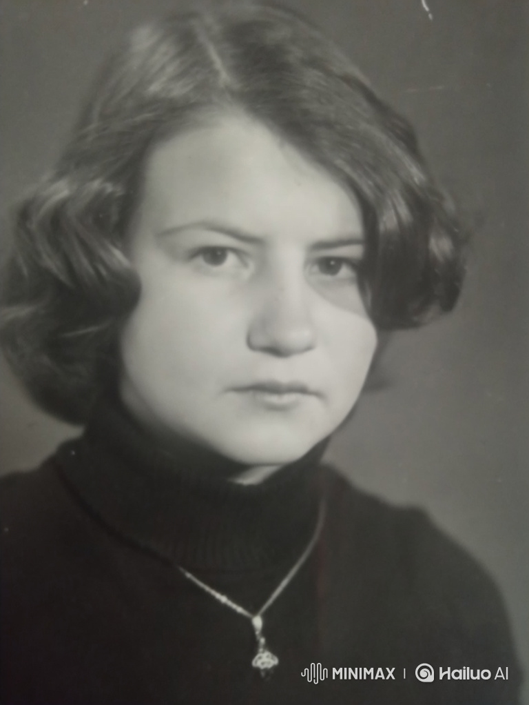 Vintage Portrait: Woman's Subtle Smile Transformation