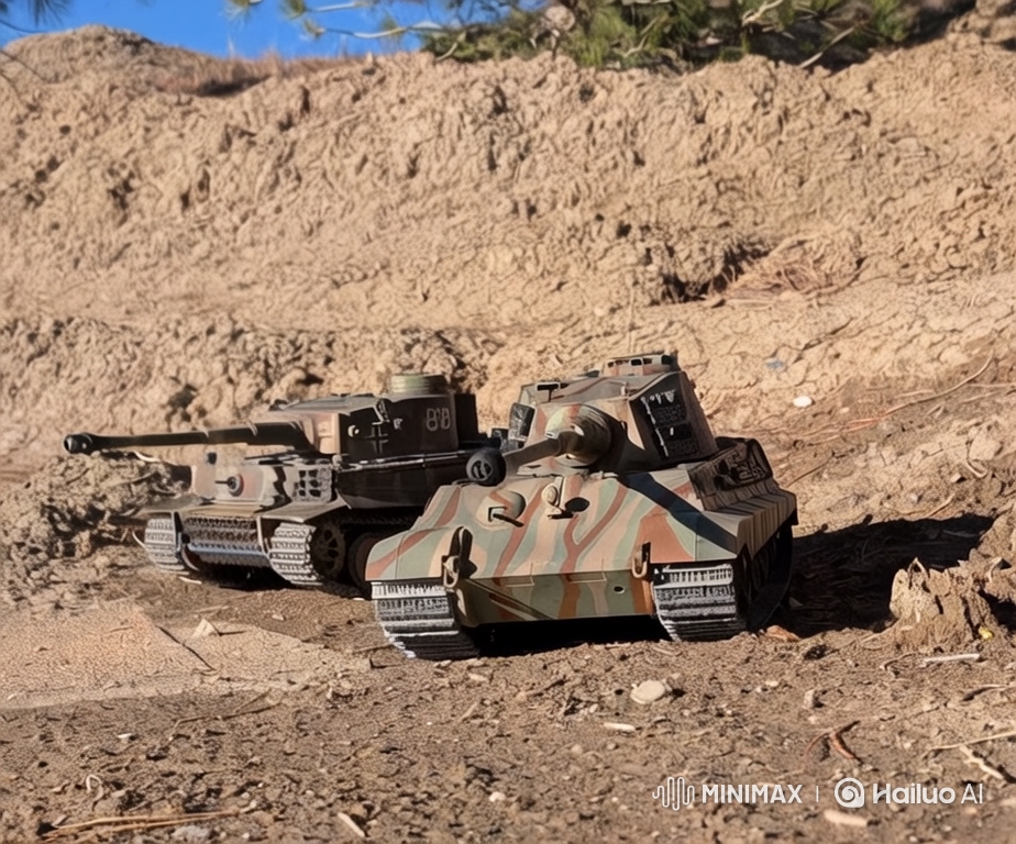 German Tanks Patrol North African Battlefield