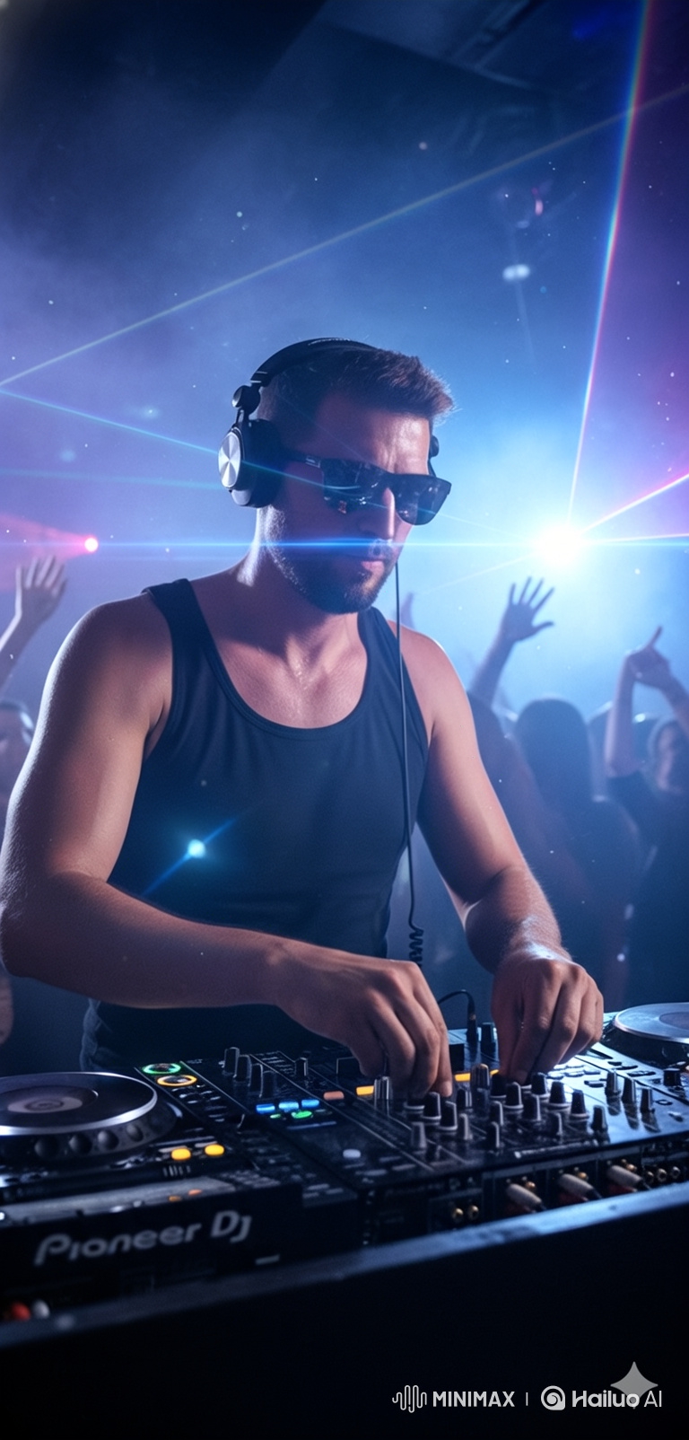 Professional DJ Performing in a Vibrant Nightclub