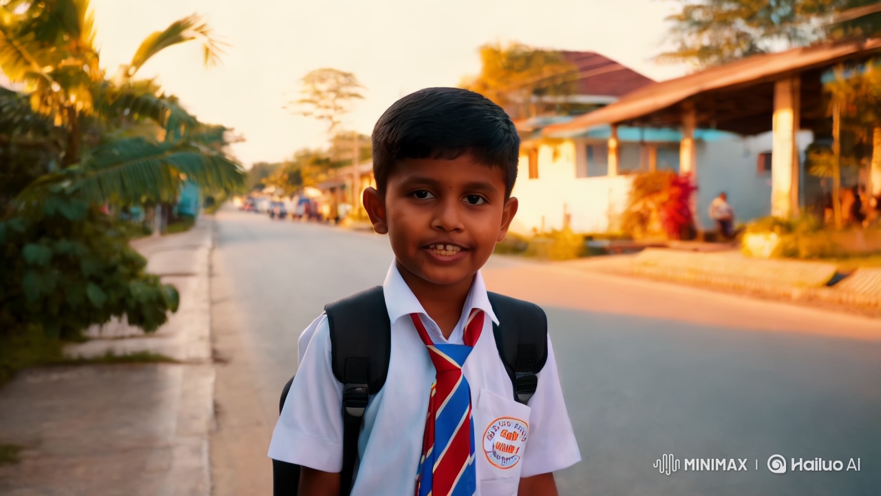Sri Lankan Schoolboy Embarks on Hopeful Journey to School