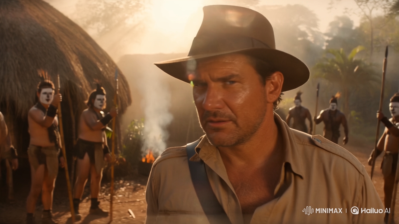 Explorer in Amazon Jungle Faces Threat at Sunset