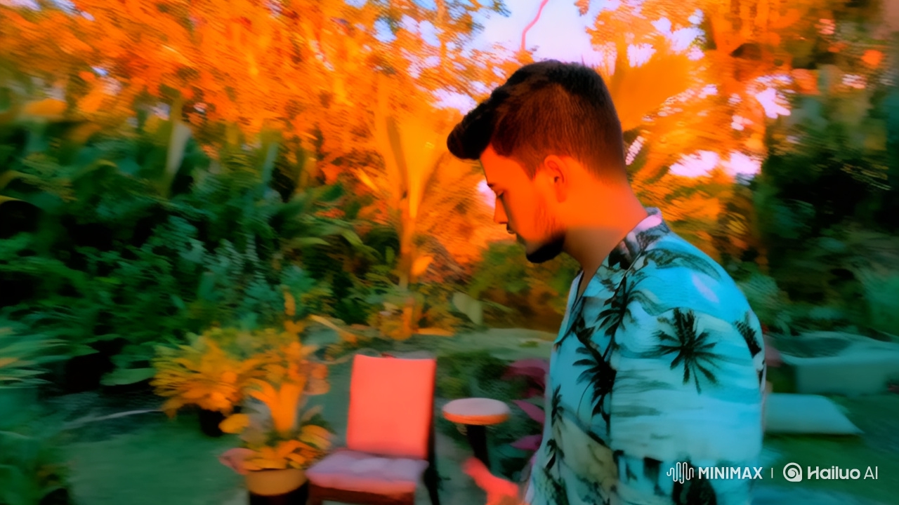 Vibrant Garden Interaction with Cinematic Aesthetics