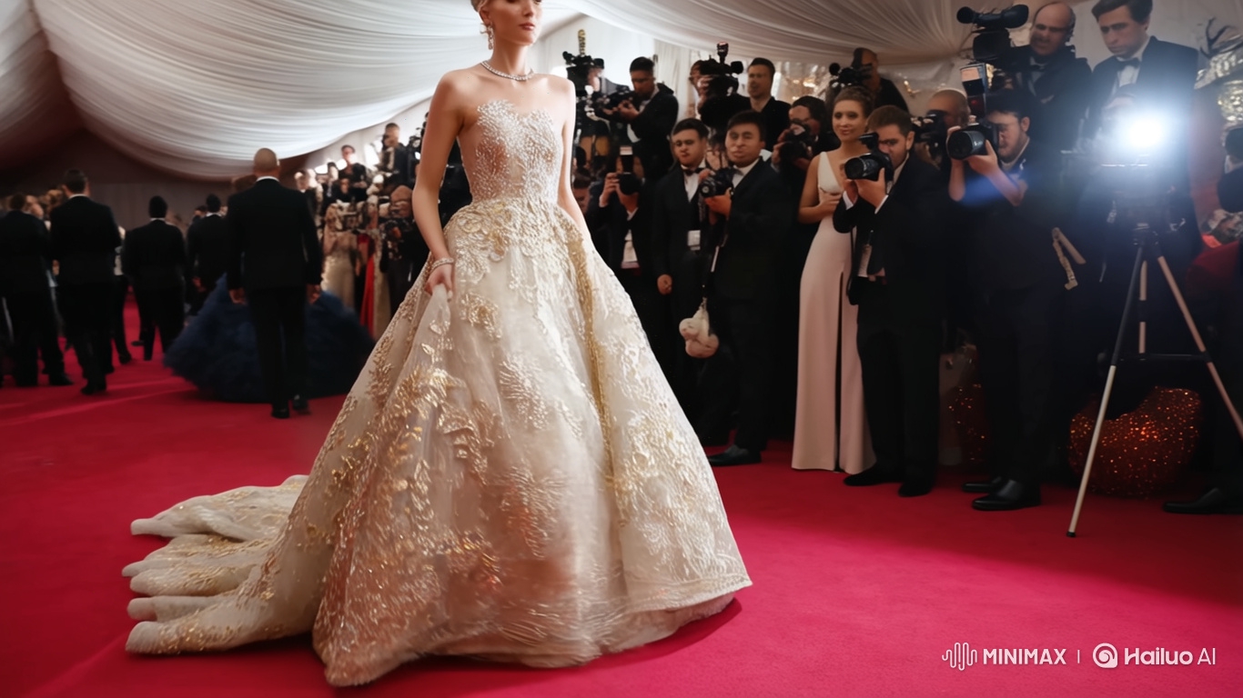 Glamorous Woman on Met Gala Red Carpet