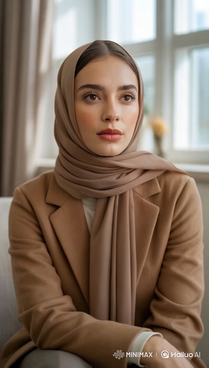 High-Fashion Portrait of a Hijab-Wearing Woman