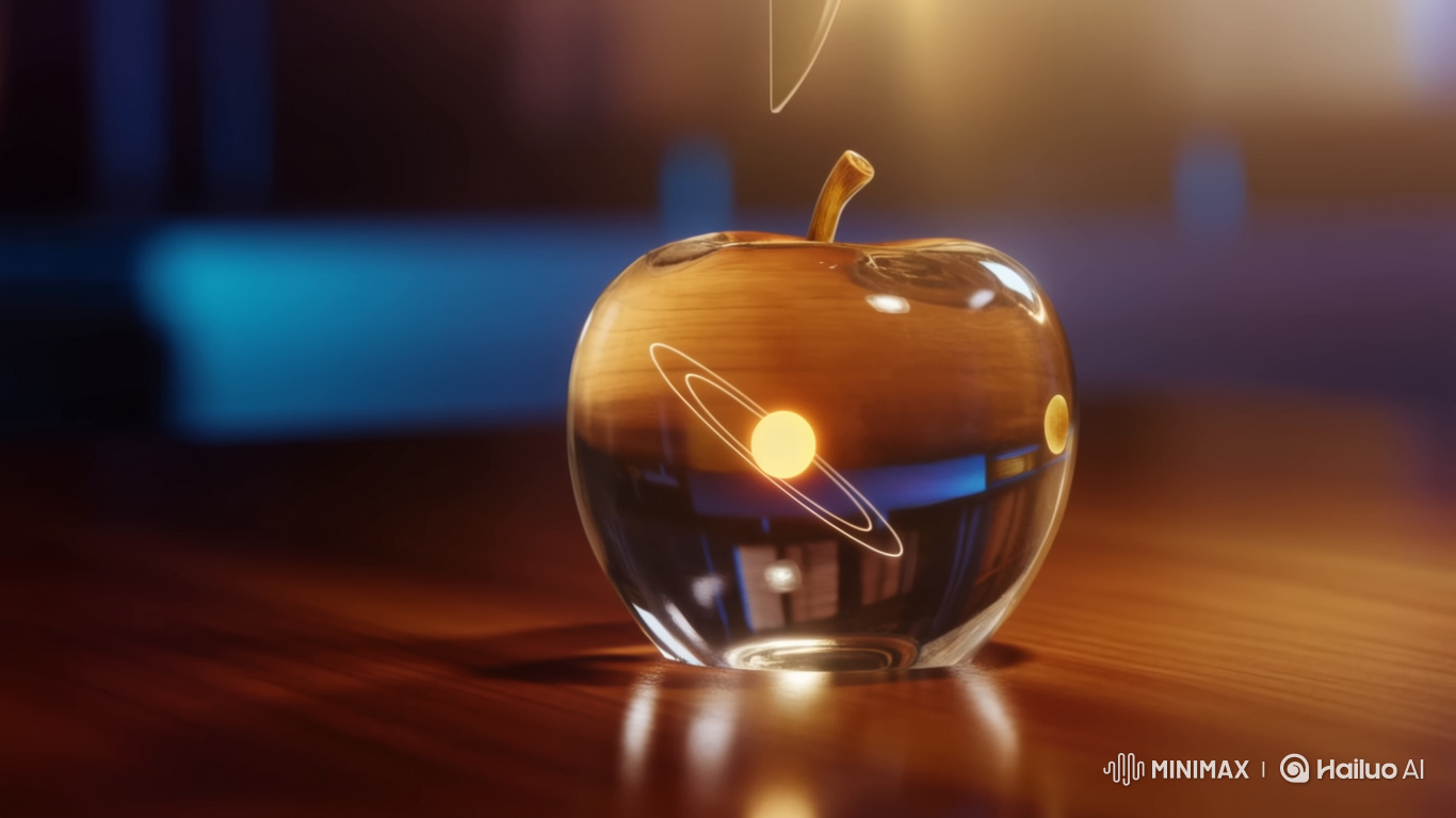 Glass Apple Slice Reveals Miniature Earth