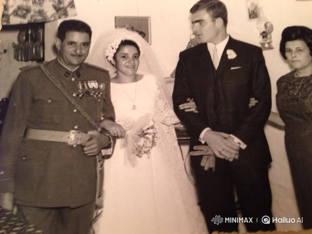 Family Embrace at Sepia-Toned Wedding Photo