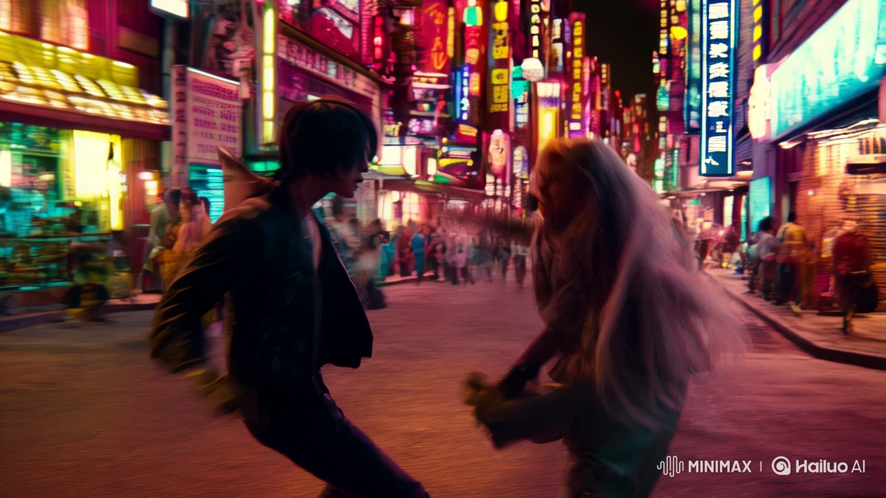 Anime-Style Fight Meets Urban Aesthetic in Chaotic, Vivid Scene