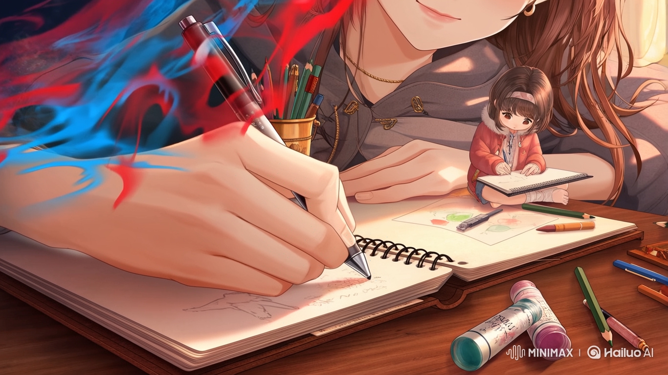 Reflections of Creativity: Woman's Diary and Girl's Sketch