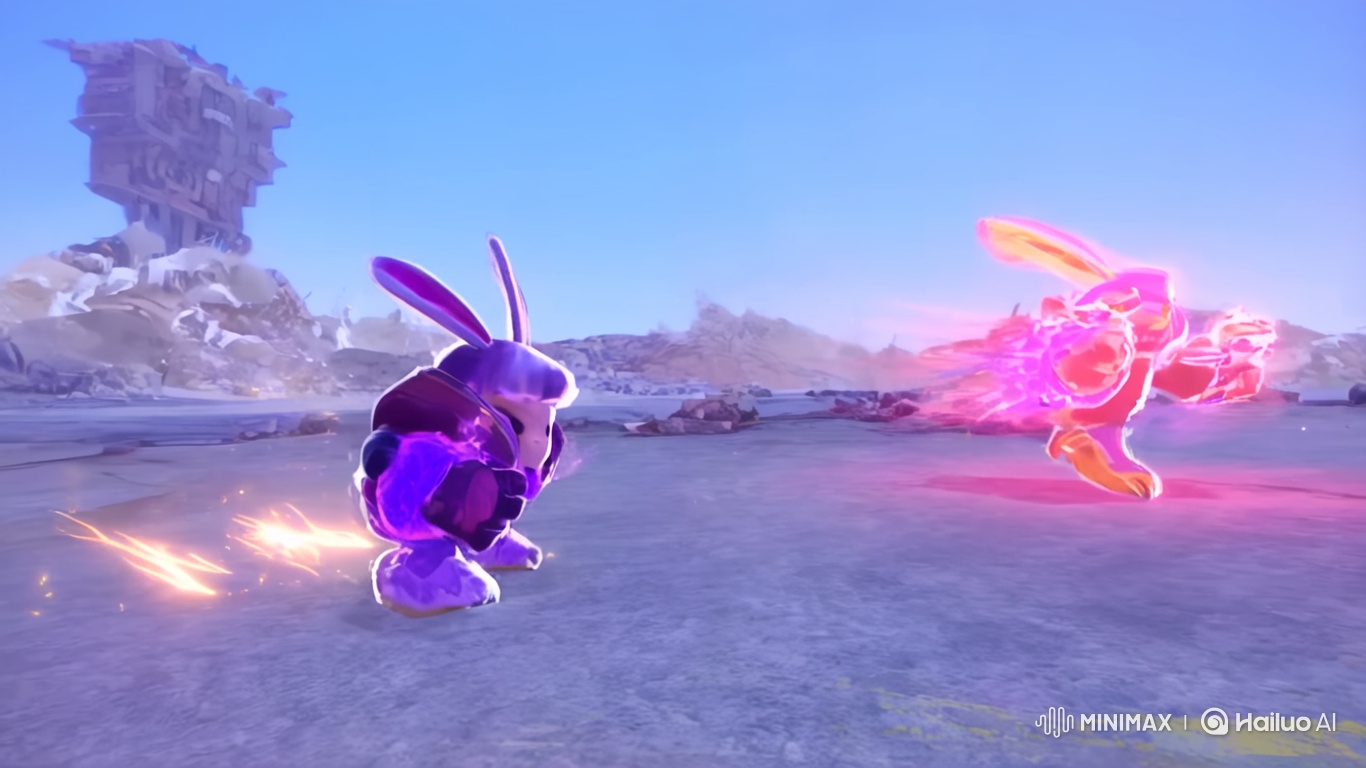 Purple Bunny Girl Jam Engages in Epic Energy Battle