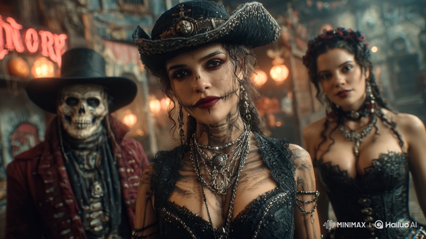 Gothic-Western Hip-hop Dance Performance in Dim Lighting