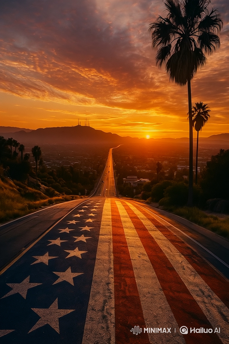 Patriotic Journey: Road to a Glowing Horizon