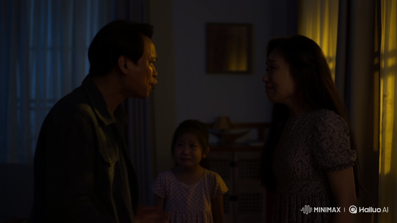 Furious Husband Yells at Crying Wife, Child Watches in Fear