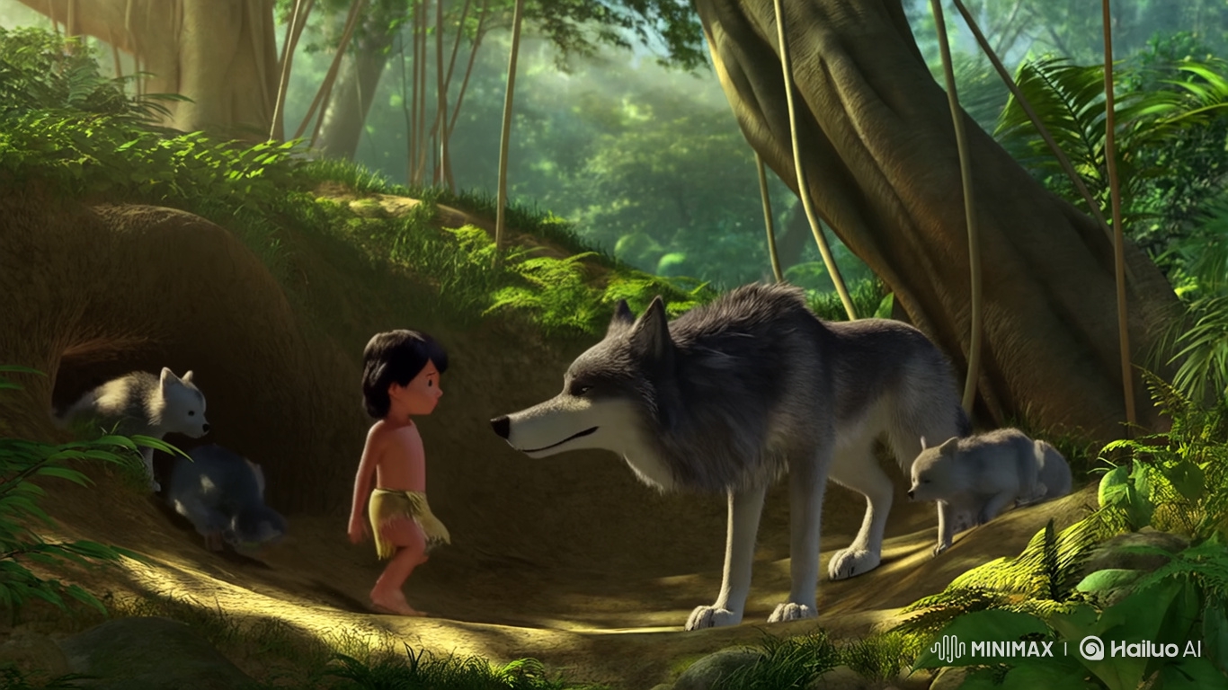 Lost Toddler Mowgli Adopted by a Wolf Family