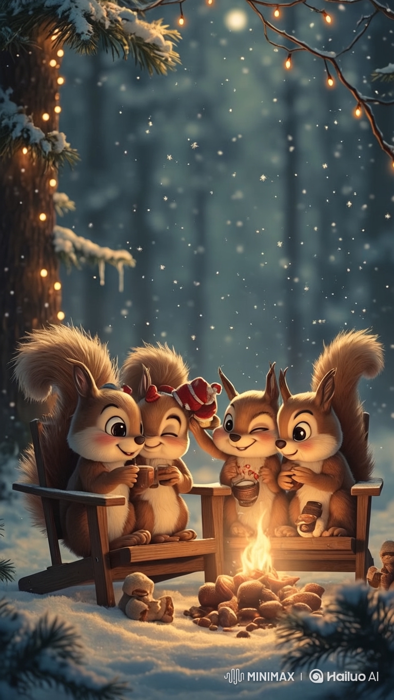 Adorable Squirrels Sing by the Campfire