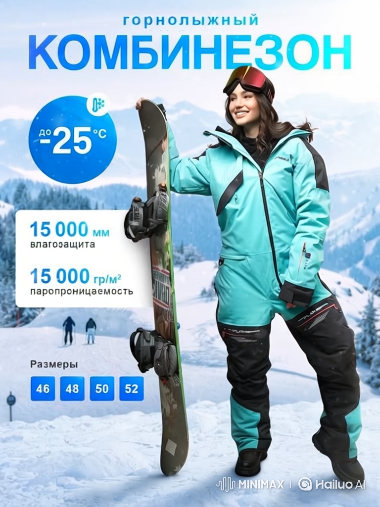 Peaceful Ski Portrait: Woman on Mountain Peak