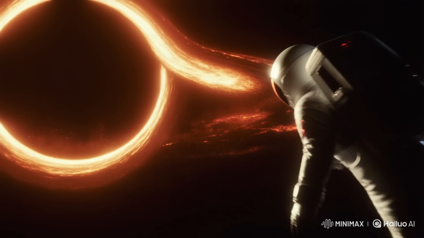 Astronaut Gravitates Toward a Glowing Black Hole
