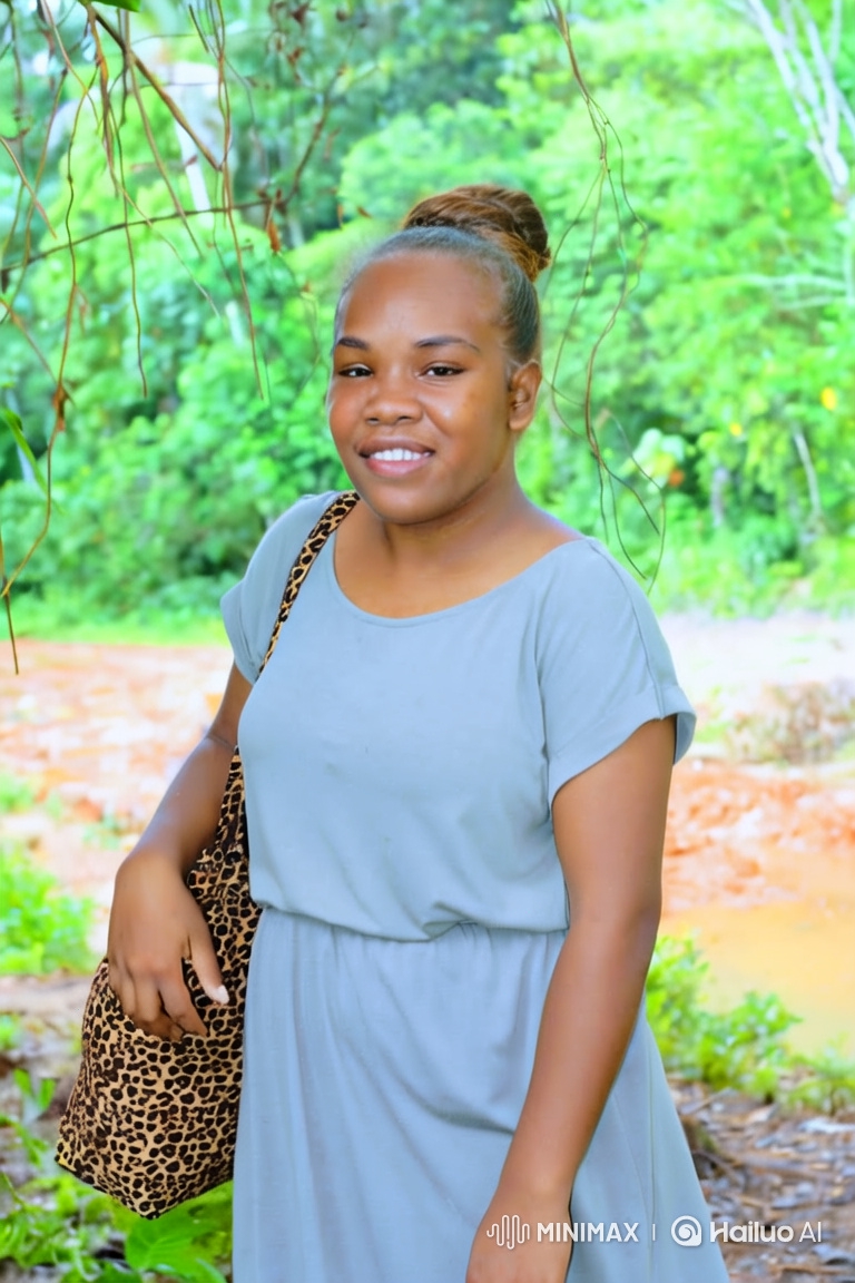 Joyful Woman in a Lush Setting: A Cinematic Portrait