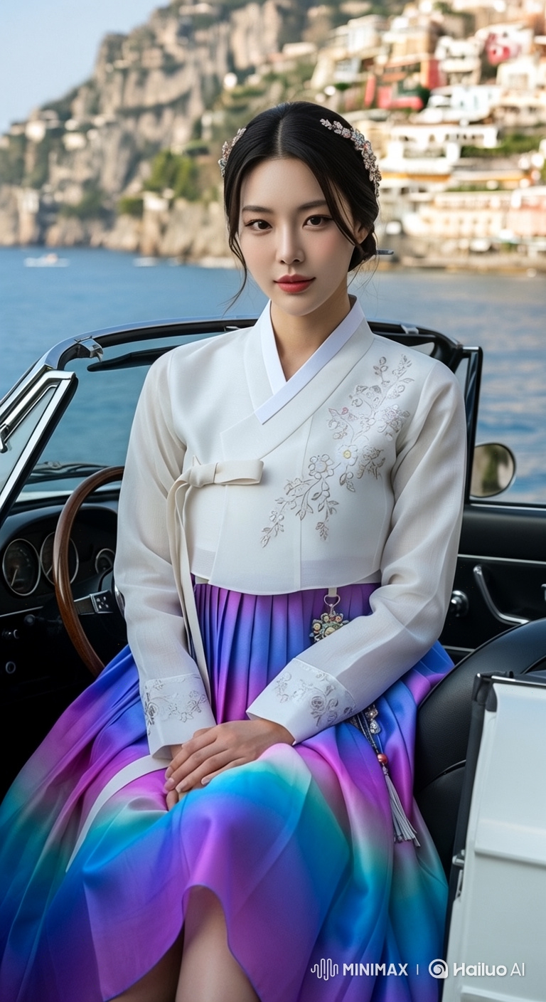 Elegant Woman in Traditional Dress Spins Gracefully