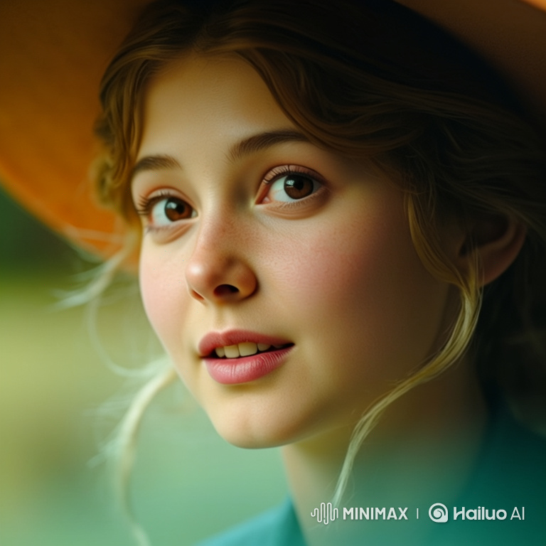 Young Woman in 18th-Century Dress Walks Through Dawn Meadow
